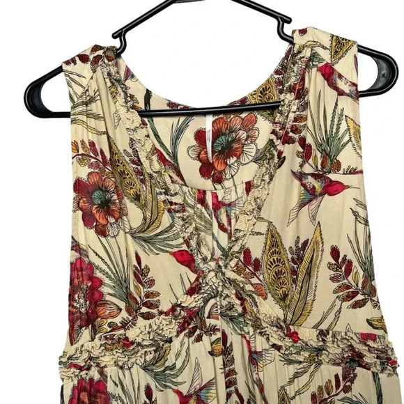 Free People Dress Haze Hummingbird Floral Print Tiered Tunic Top Sz. M - Picture 7 of 12